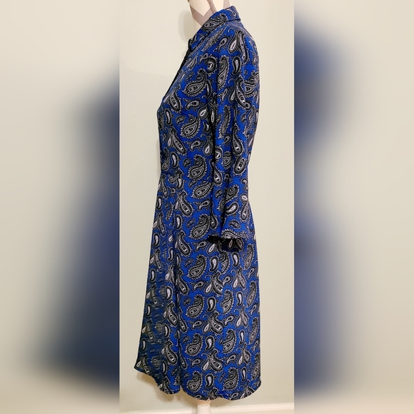 Beautiful Banana Republic Blue Paisley Shirt Dress size 4 - Picture 6 of 14